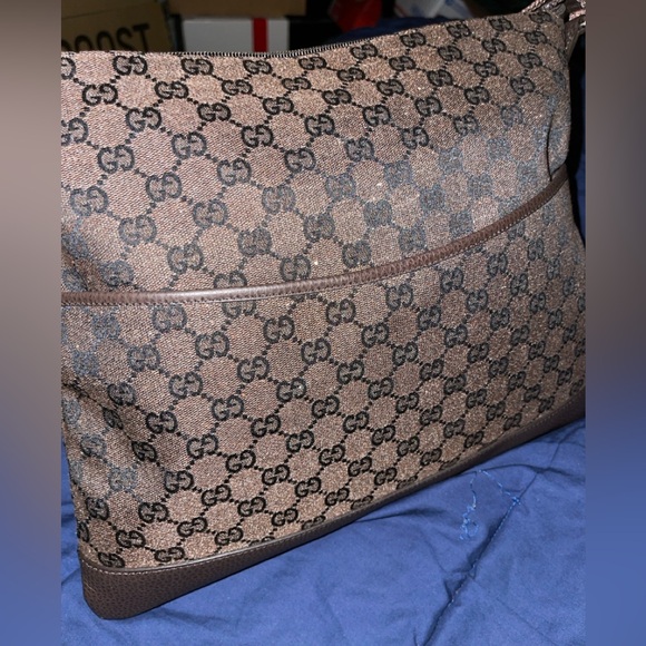 Gucci Dark Brown Monogram Messenger Bag - Picture 1 of 16
